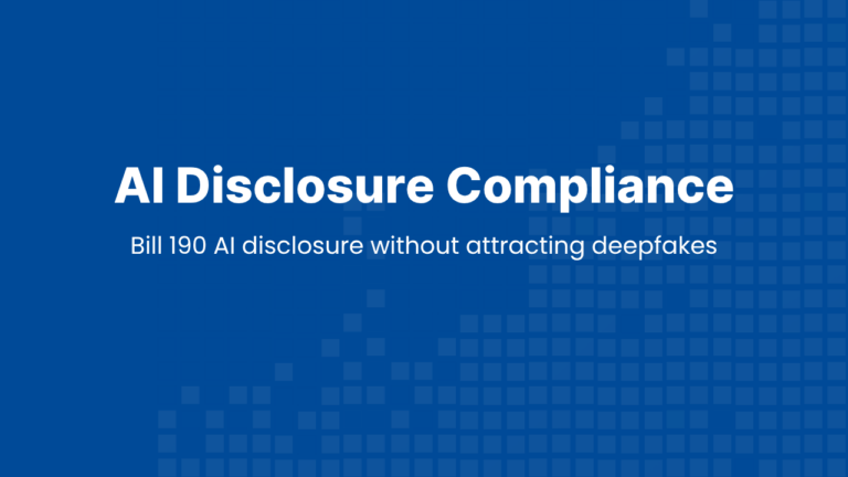 Technical recruitment infographic showing the balance between Bill 190 AI disclosure and forensic fraud protection.