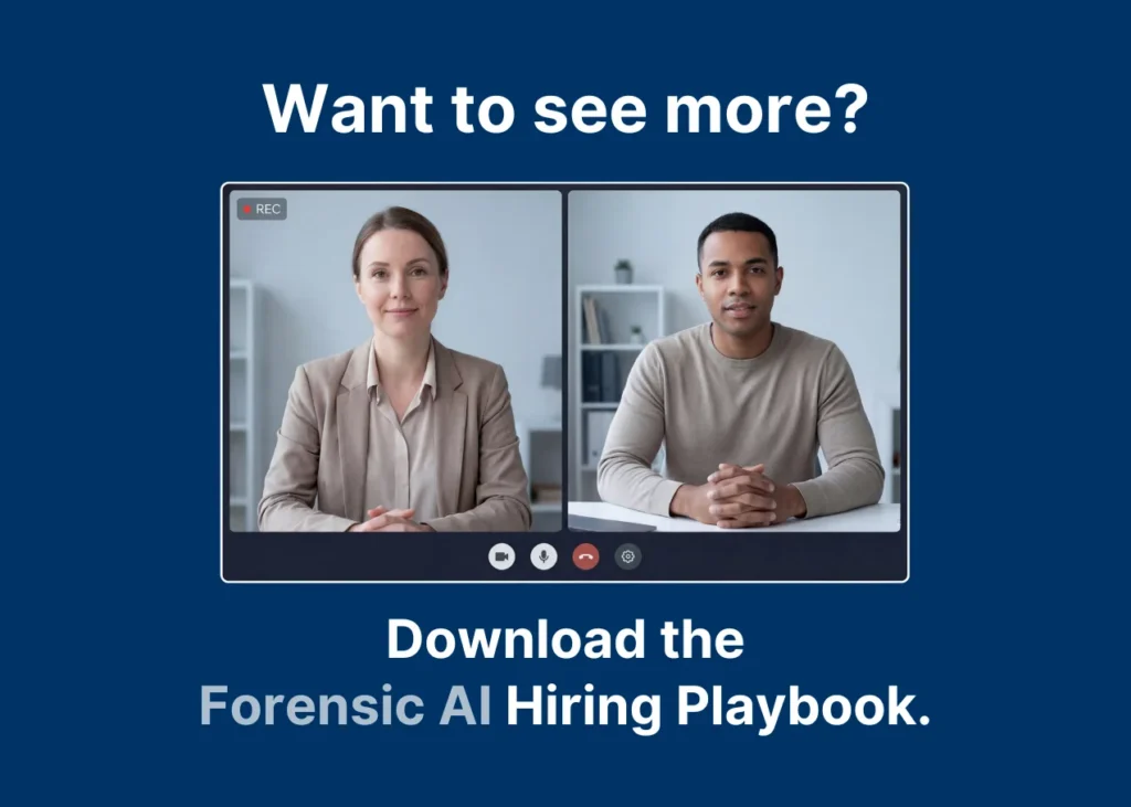 CTA graphic inviting users to download a guide on detecting AI-assisted candidates and improving hiring verification processes