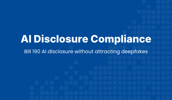 Technical recruitment infographic showing the balance between Bill 190 AI disclosure and forensic fraud protection.